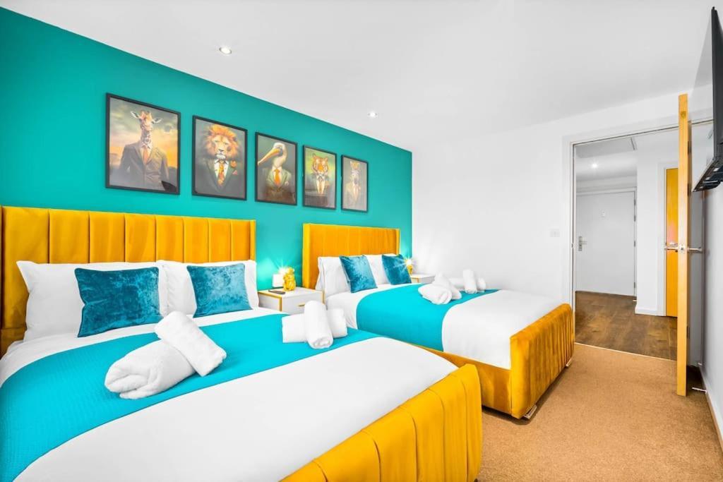 Spacious 2 Bed Apt B'Ham Cc With Parking Sleeps 7 Birmingham Exteriör bild